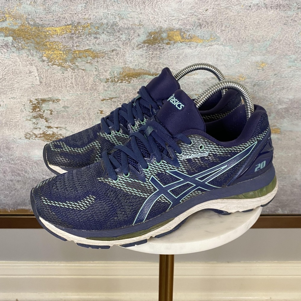 ASICS Gel Nimbus 20 Shoes Womens Size 8.5 Blue Running Cushioned Sneakers